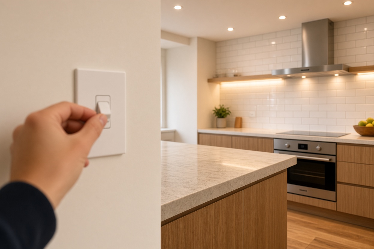 New LED downlight installation